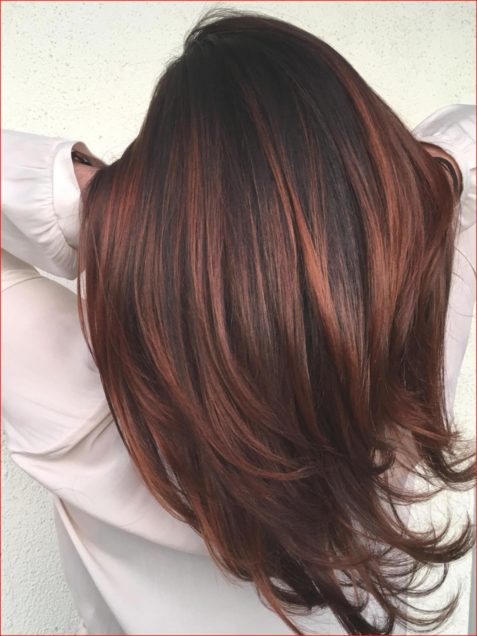 dark hair color ideas with colorful highlights
